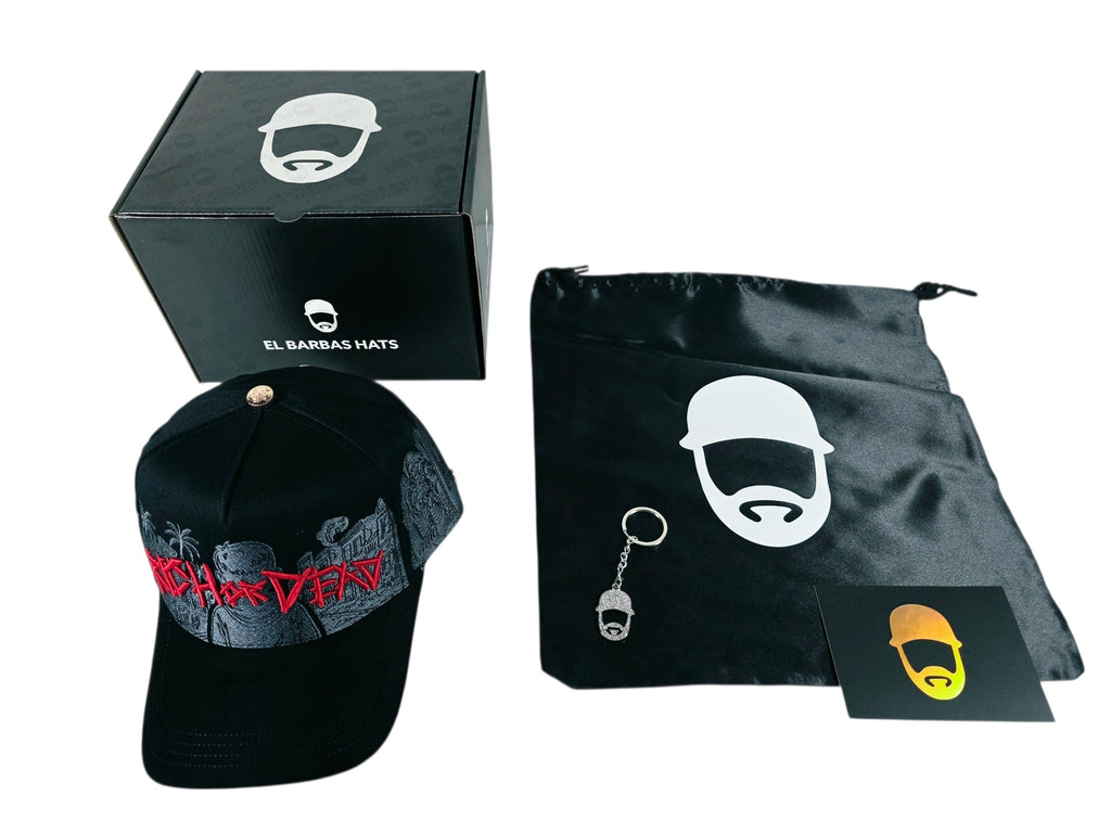 Barbas hats X rico o Mu3rto |Rich or Dead | Full set [hat ,box , dust cover, card and keychain] Box Premium Limited Edition